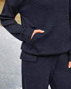 2-Piece Knit Hoodie & Wide Leg Pants Outfit