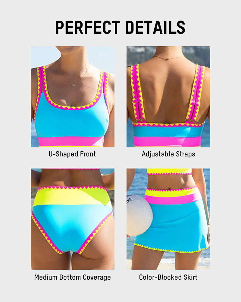 Sporty Colorblock Bikini Set (3-Piece) Secondary image