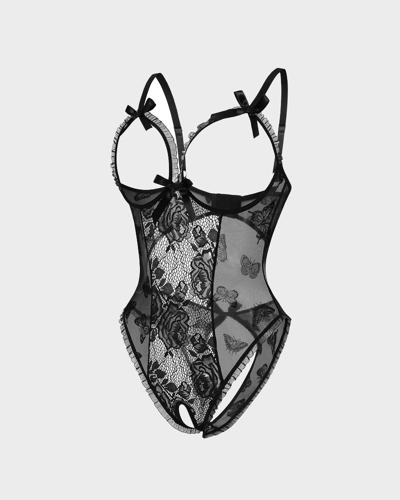 Crotchless Lace Mini Bodysuit Secondary image
