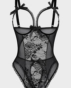 Crotchless Lace Mini Bodysuit