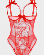 Crotchless Lace Mini Bodysuit