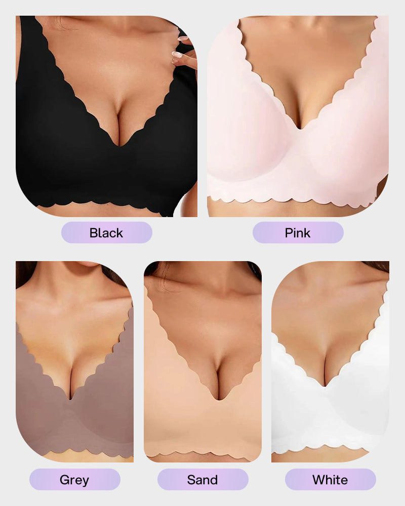 Deep V Seamless Scalloped Wireless Lift Bra Secondary image