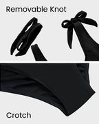 Double Tie Shoulder High Waist Tummy Control Bikini Set