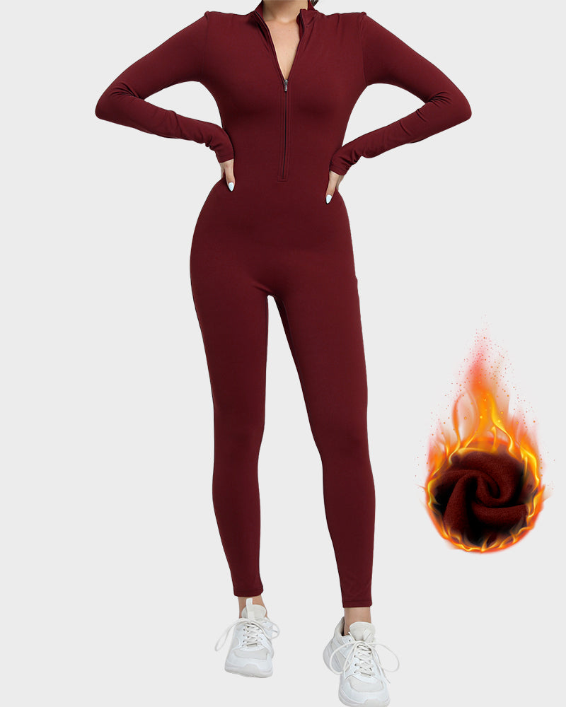 Fleece Slim-Fit Winter Training Jumpsuit Main image
