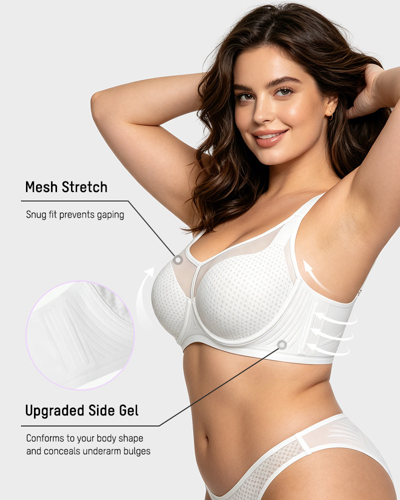 Honeycomb™  Mesh Underwire Minimizing Bra Secondary image