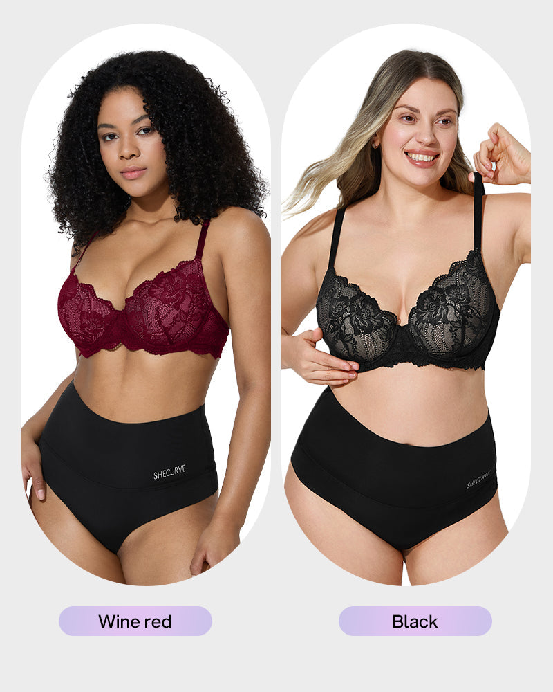 Lace Full Coverage Push Up Bra Secondary image