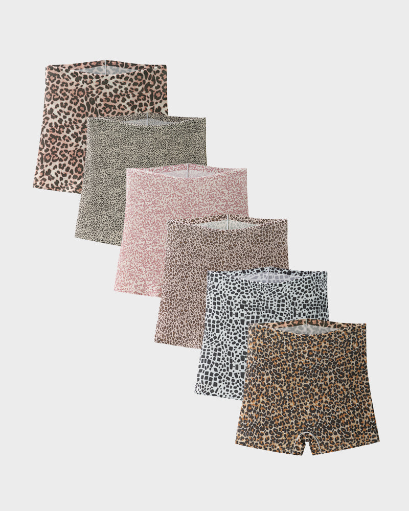Mid-Rise Ice Silk Leopard Panties (6 Pack) Main image