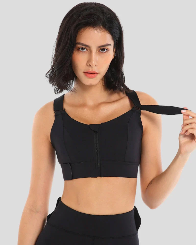 Plus Size Shock Absober Zip-Front High Impact Sports Bra Main image