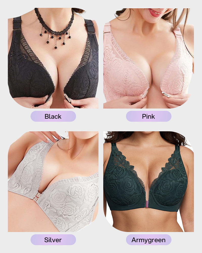 Rose Embroidery Front Closure Bra Secondary image