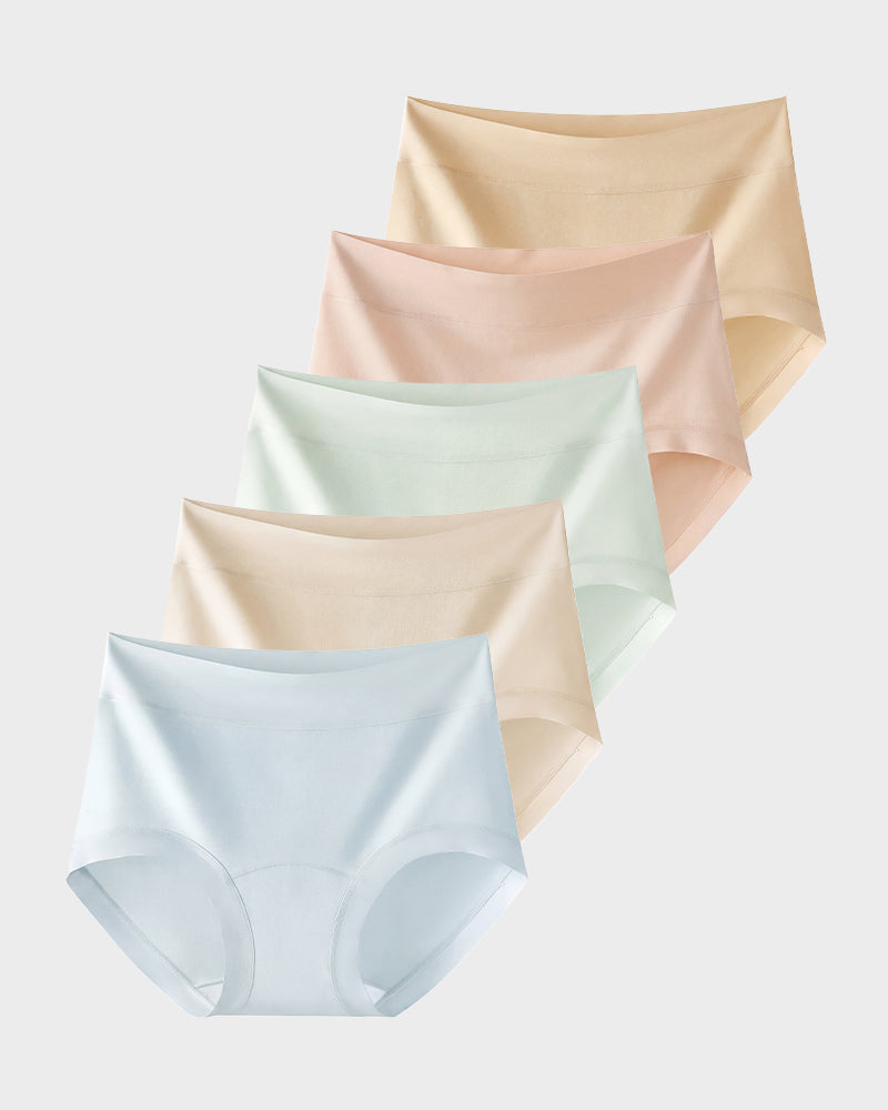 Seamless High-Waist Full Coverage Cotton Panty（5 pack） Main image