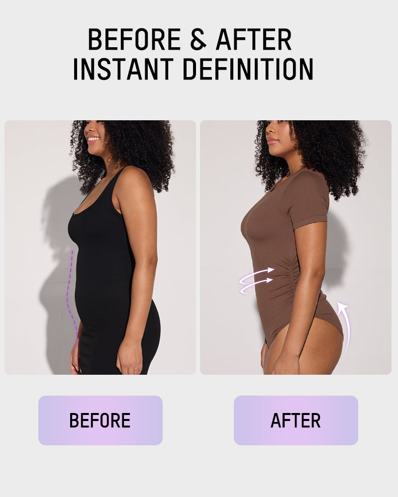 Seamless Round Neck Short Sleeve Bodysuit