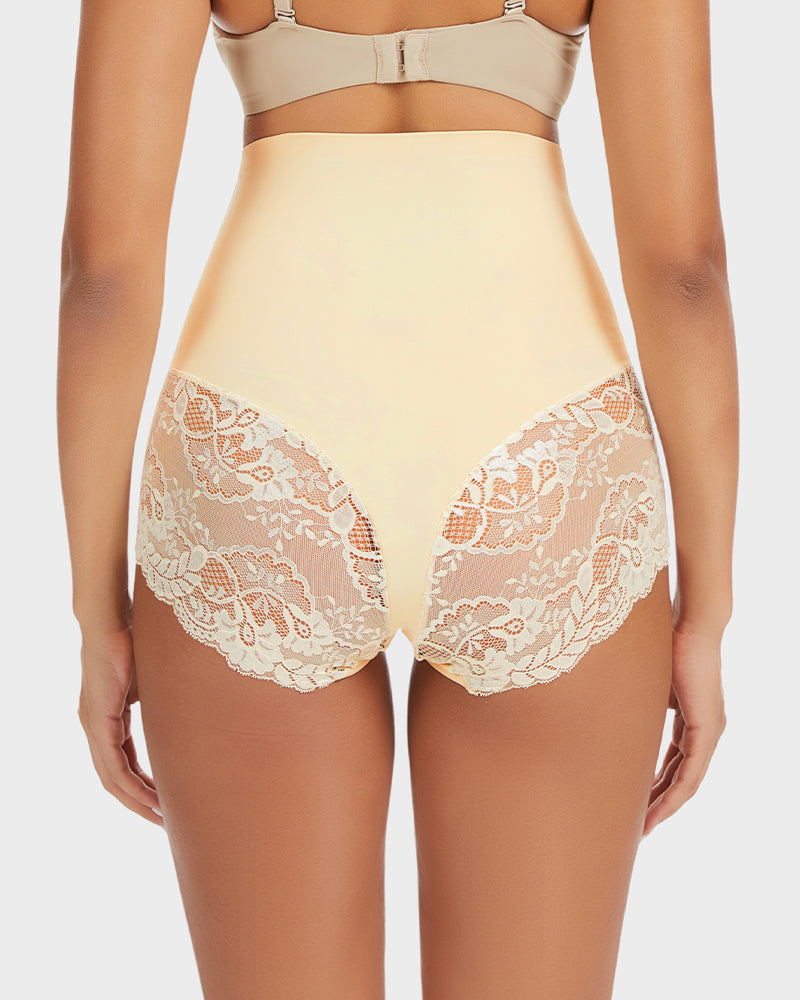 Smooth High-Waisted Sheer Lace Sculpting Brief (4 Pack)