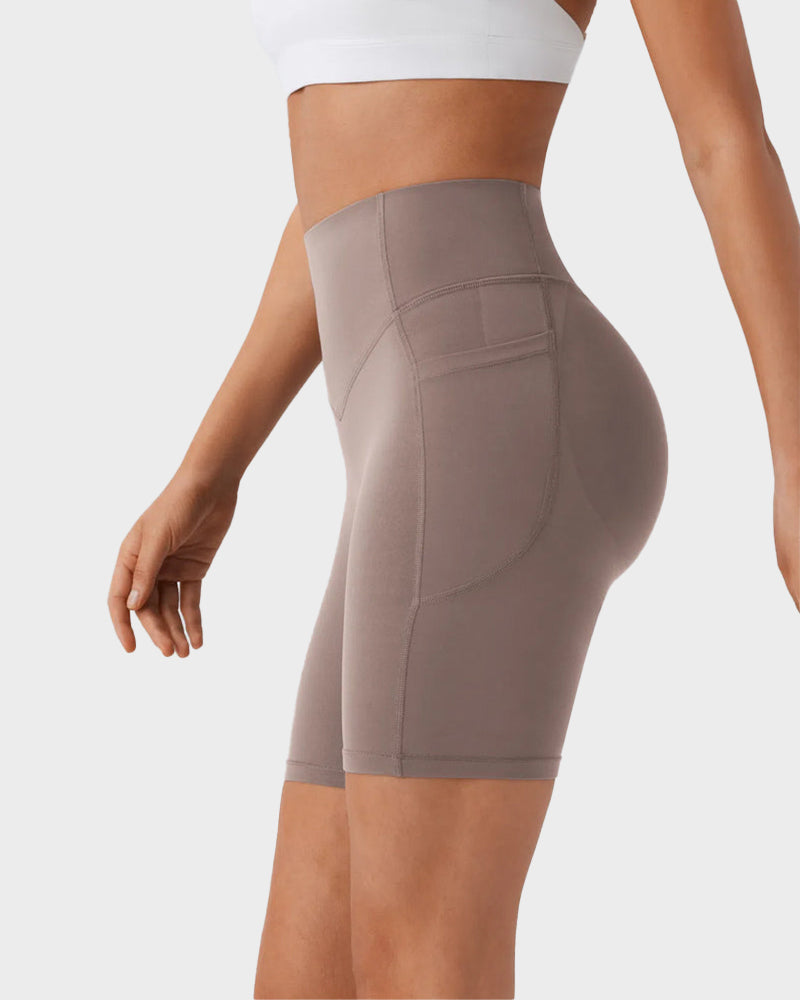 Tummy Control Butt-Lifting Training Shorts with Pockets – 7"